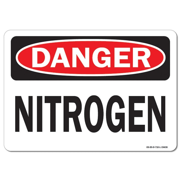 Safety Sign, OSHA Danger, 3.5" Height, 5" Width, Nitrogen, Landscape, 10PK